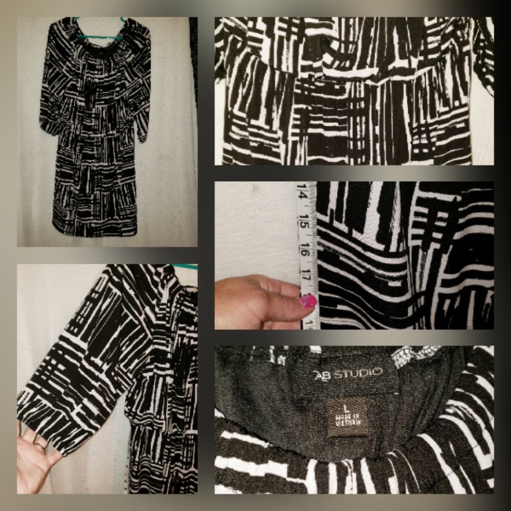 AB Studio Black and White Dress